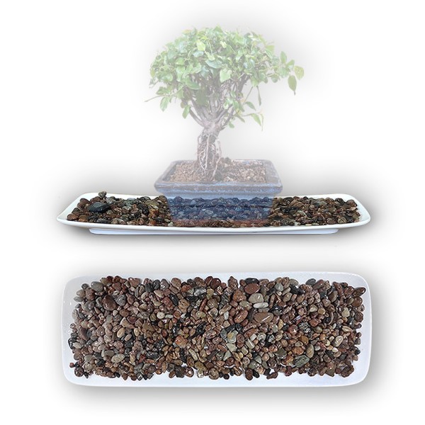 Balta keramikas paplāte ar akmentiņiem