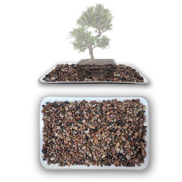 Keramikas paliktnis ar akmentiņiem